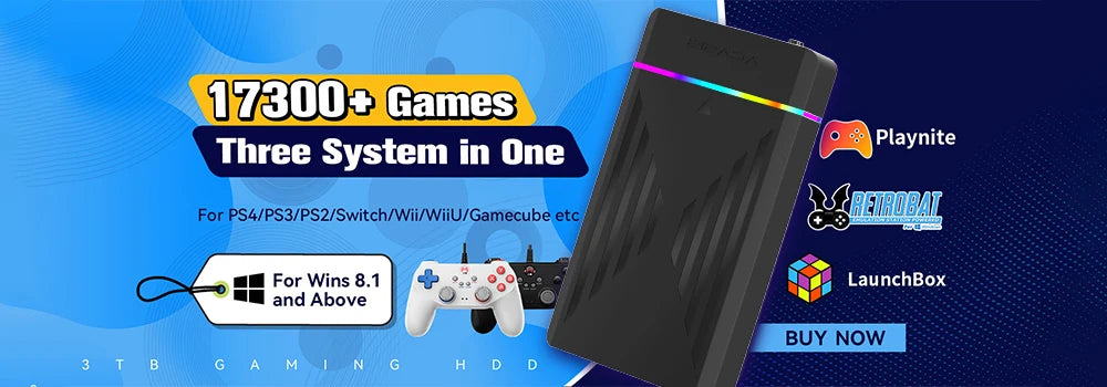 1TB tragbare Gaming-SSD 3 Systeme in 1 Spielekonsole 80+ Emulatoren für PS5/PS4/XBOX/XBOX One/PS3/SWITCH mit 16191 3D- & Retro-Spielen