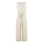 Damen beiges 2-teiliges Set ärmelloses Crop-Top und weite Hose Frühling Sommer Freizeit Pendler Urlaubsoutfit