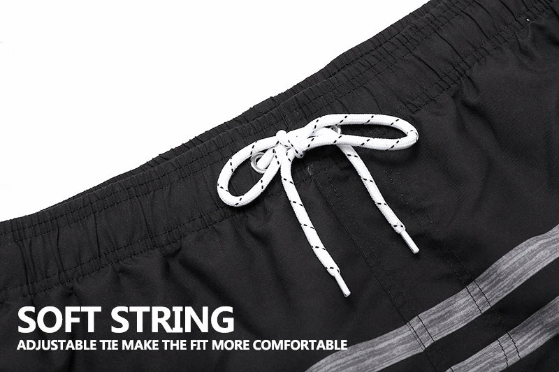 DATIFER Sommer Neue Mode Polyester Herren Shorts Strand Schnell Trocknend Bedruckte Badeshorts Übergröße Mesh-Futter Surf-Fitnessshorts Herren