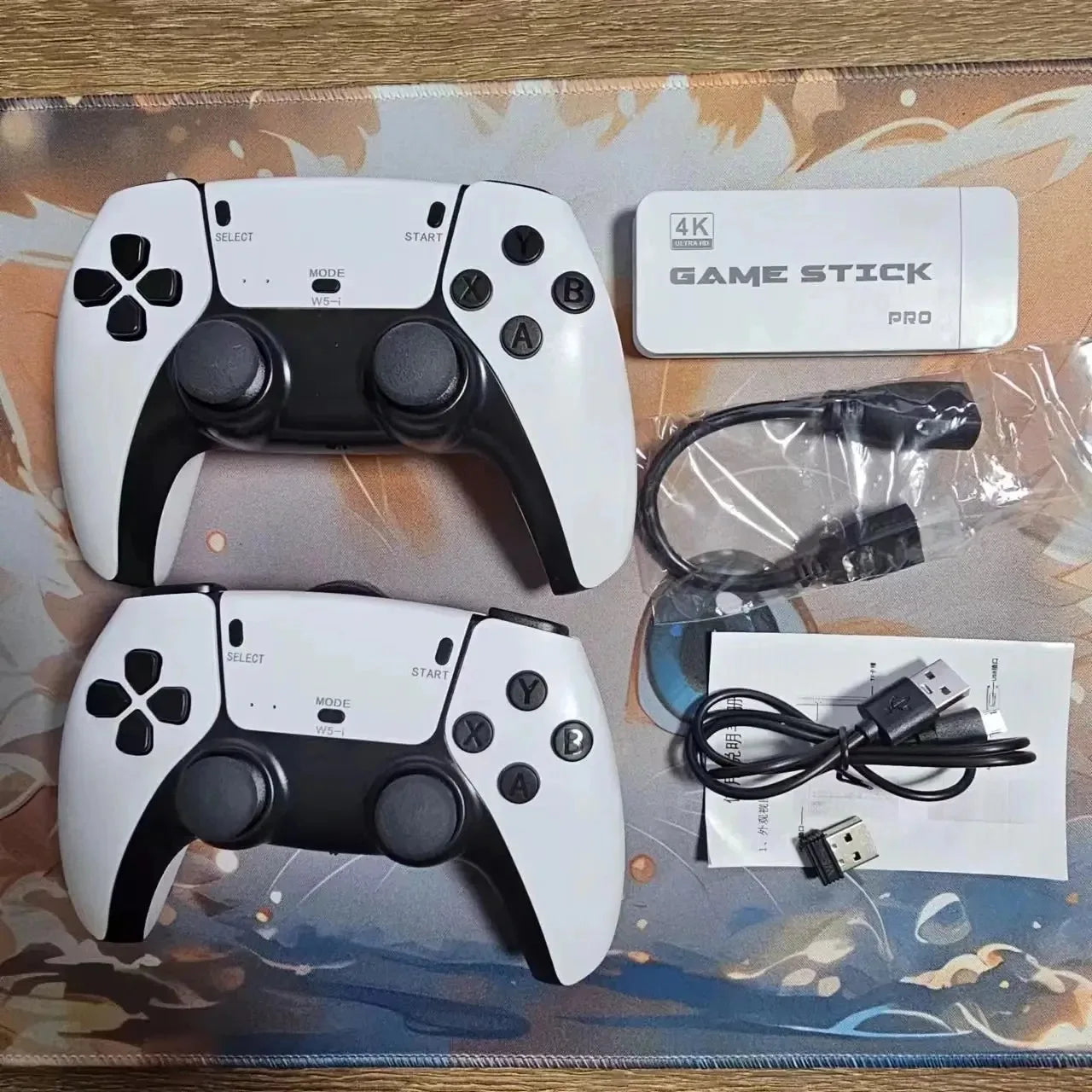 4K HD 64G Videospielkonsole: M15 Game Stick mit über 40.000 klassischen Arcade-Spielen, zwei kabellose Gamepads, Zwei-Spieler-TV-System