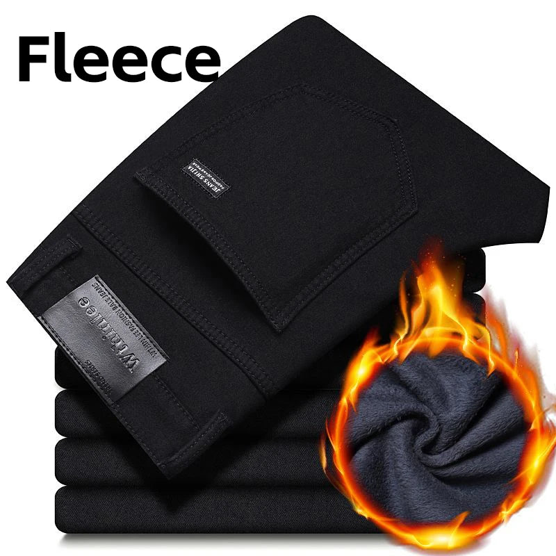 Wthinlee Neue Business Herren Jeans Lässig Gerade Stretch Mode Klassische Blau Schwarz Arbeit Denim Hose Hosen Herren Kleidung