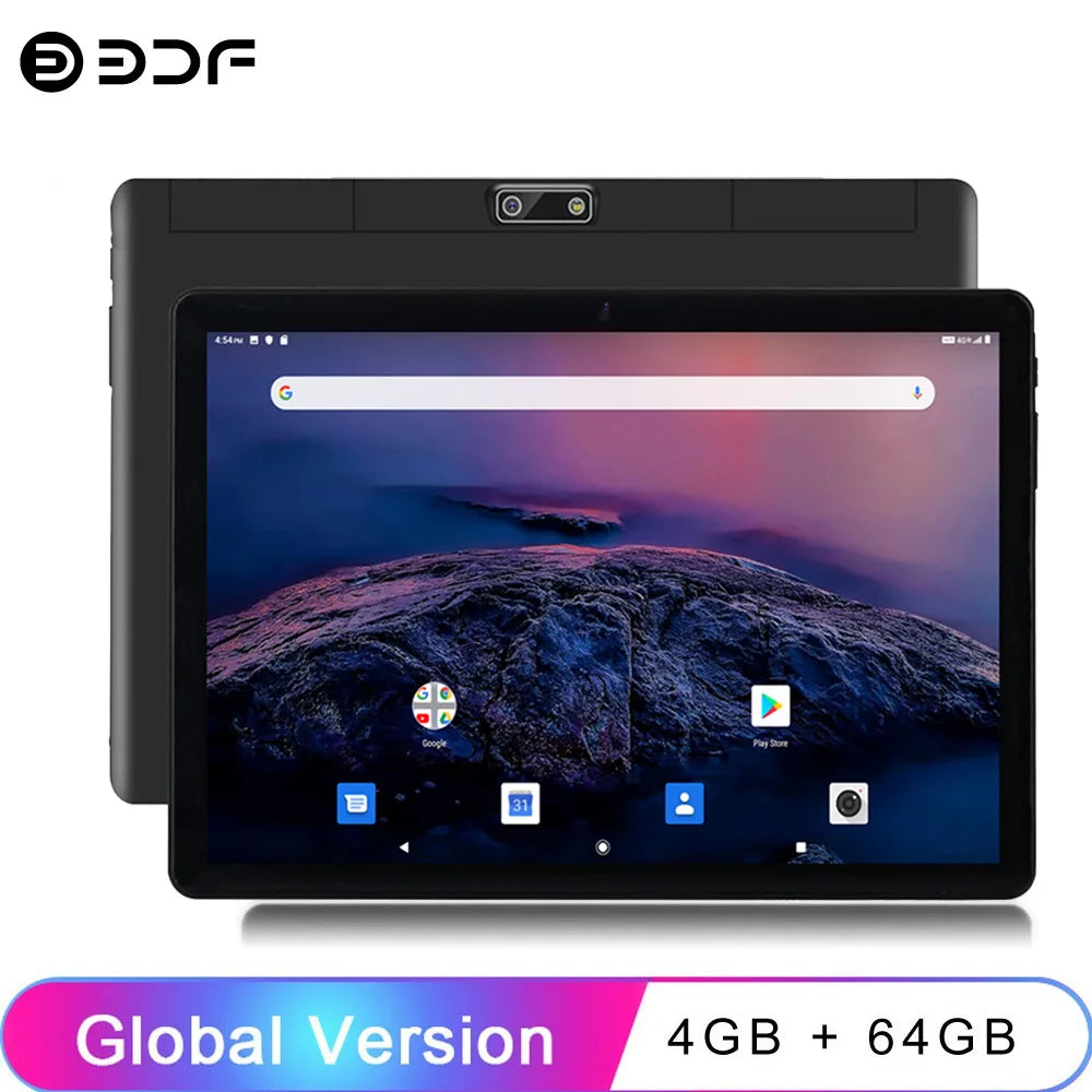 BDF Hot Sales Neue 10,1 Zoll Tablets Octa Core 4GB RAM 64GB ROM Dual SIM Karten 3G Telefonanruf WiFi Bluetooth Google Play Tablet PC