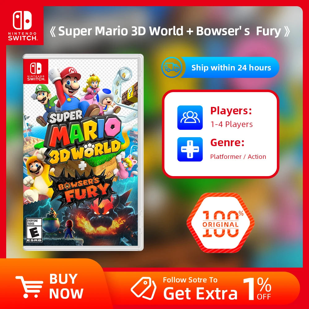 Super Mario 3D World Bowser's Fury Nintendo Switch Game Deals Offizielles physisches Spielmodul Action-Genre für Switch OLED Lite Hauptbild