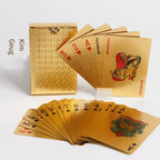 Brandneues 54-teiliges schwarz-goldenes Plastik-Spielkarten-Foliensatz Poker Magic Tool Party Tabletop Spiel
