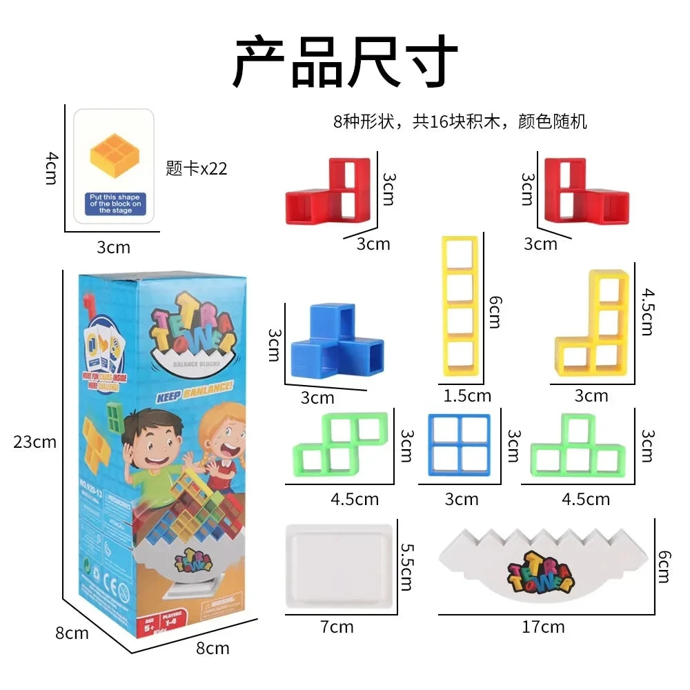 Puzzles Tetra Tower Lustiges Balance-Stapelspiel Bausteine Brettspiel für Kinder Erwachsene Freunde Team WG-Zimmer Familien-Spieleabend Party