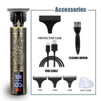 Neu! T9 Elektrischer Haartrimmer/Zubehör | Professioneller USB Rasierer | 0mm Glatzkopf-Haarschneidemaschine Tragbar für Herren Heimfriseur