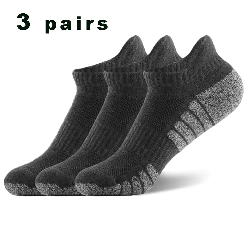 3 Paar professionelle Lauf-Sport-Fitness-Knöchelsocken Herren Handtuchsocken Outdoor-Sport Kurze Socken Herren und Damen Socken GIFRS