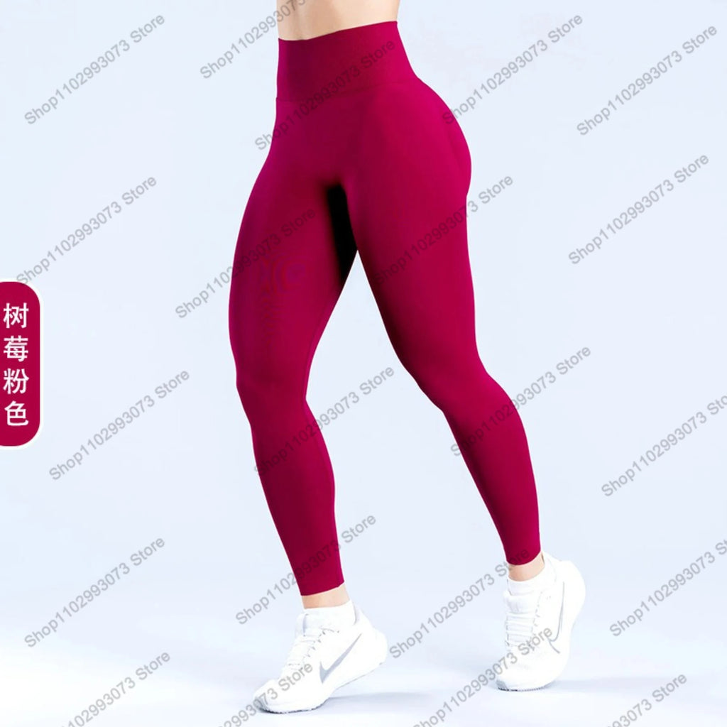 Damen High Waist Nahtlose Yoga Leggings Bauchkontrolle Po-Lifting Workout Hose Weiche Athletic Leggings für Fitnessstudio Fitness Laufen