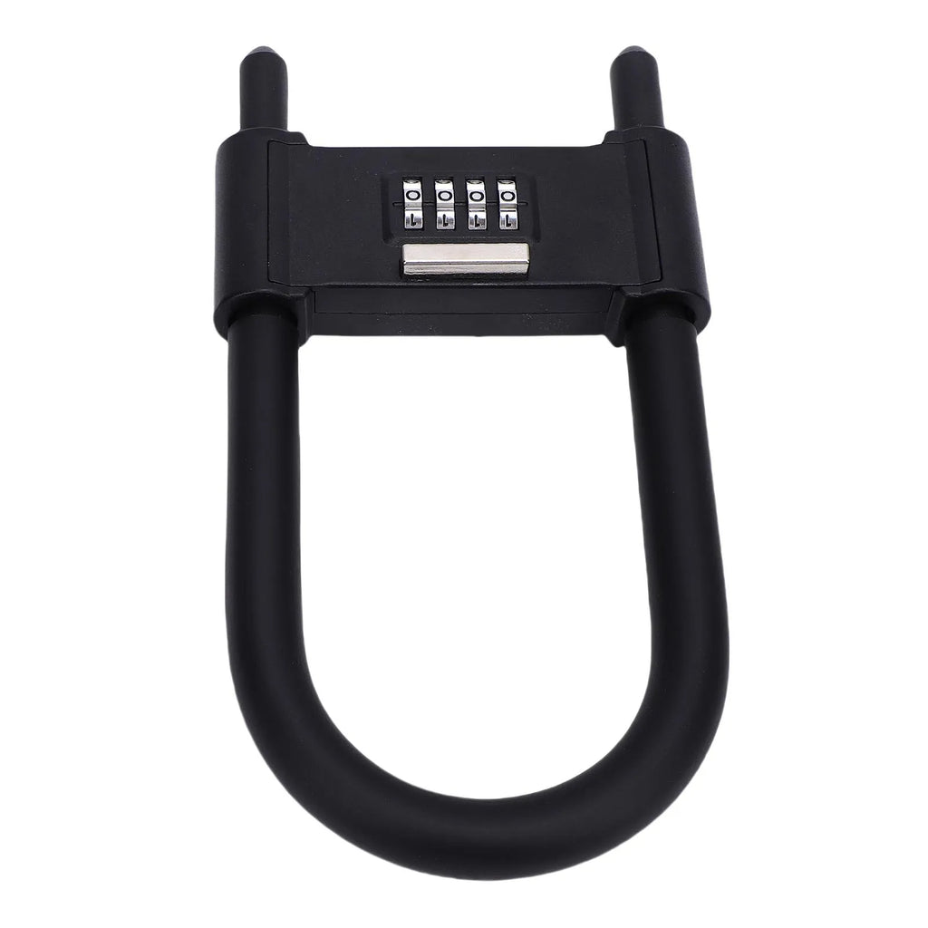 Bike U Lock 4 Digit Combination Padlock Heavy Duty Anti Theft U Lock with Adjustable Shackle for Glass Door Gate Shed Fence