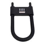 Bike U Lock 4 Digit Combination Padlock Heavy Duty Anti Theft U Lock with Adjustable Shackle for Glass Door Gate Shed Fence