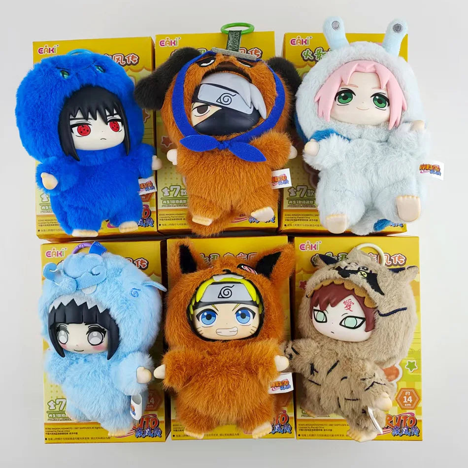 *Auf Lager  Naruto Itachi Sasuke Kakashi Gaara Serie Blind Box Trendiges Spielzeug Figur Plüsch Anhänger Sammlung Weihnachtsgeschenk
