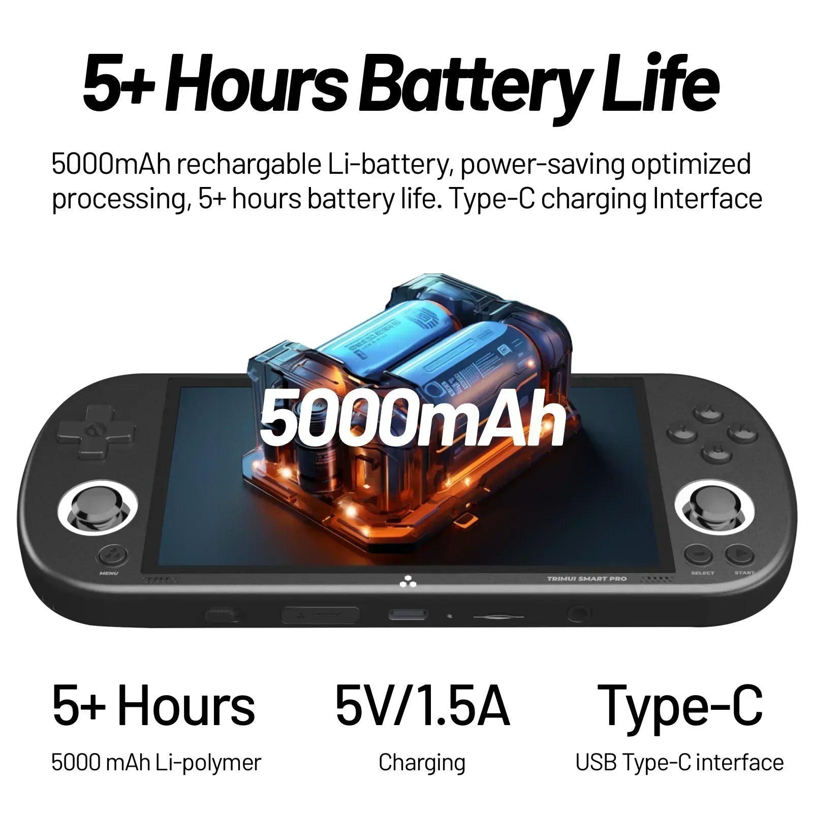 Trimui Smart Pro Handheld-Spielekonsole 4.96'' IPS-Bildschirm Videospielkonsole Linux-System Retro-Videospielkonsolen Geburtstagsgeschenke