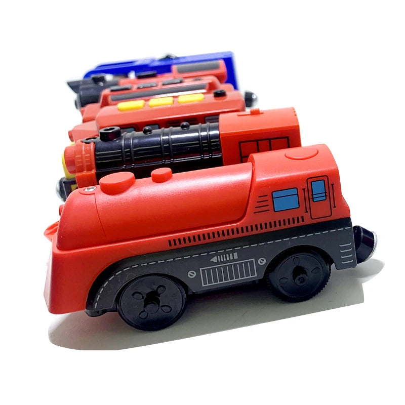 Elektrische Zuglokomotive Magnetisches Auto Druckguss-Modell Steckplatz passend für alle Marken Holzzugschienenbahn für Kinder Spielzeug W02