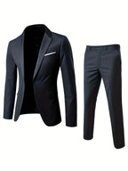 Herren Bordeauxroter 2-teiliger Anzug (nur Sakko + Hose, Weste nicht inbegriffen), Slim Fit Formeller Business-Hochzeits-Party-Anzugjacke & -Hose