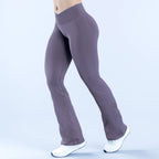 NCLAGEN Vision Flares Damen Fitnessstudio Fashion Yogahosen mit überkreuzter Vorderseite, hoher Taille, nahtlosen Sport-Leggings, Fitness-Hosen mit weitem Bein