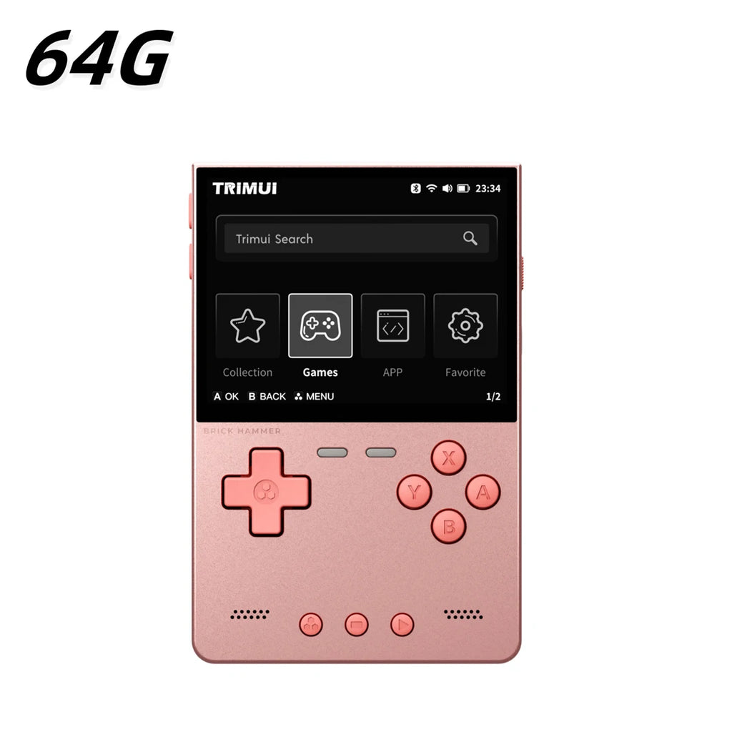NEUE TRIMUI BRICK Hammer Handheld-Spielkonsole 3,2'' IPS-Bildschirm Linux-System Metallgehäuse Tasten-LED-Beleuchtung Kostenlose Tastenkappen-Geschenke