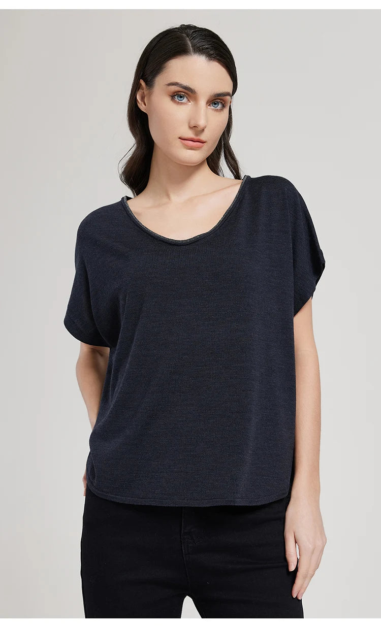 BC1095 Luxuriöse Damenbekleidung Seide Wolle Damen Kleidung lockere Merinowolle Weste Pullover für Damen