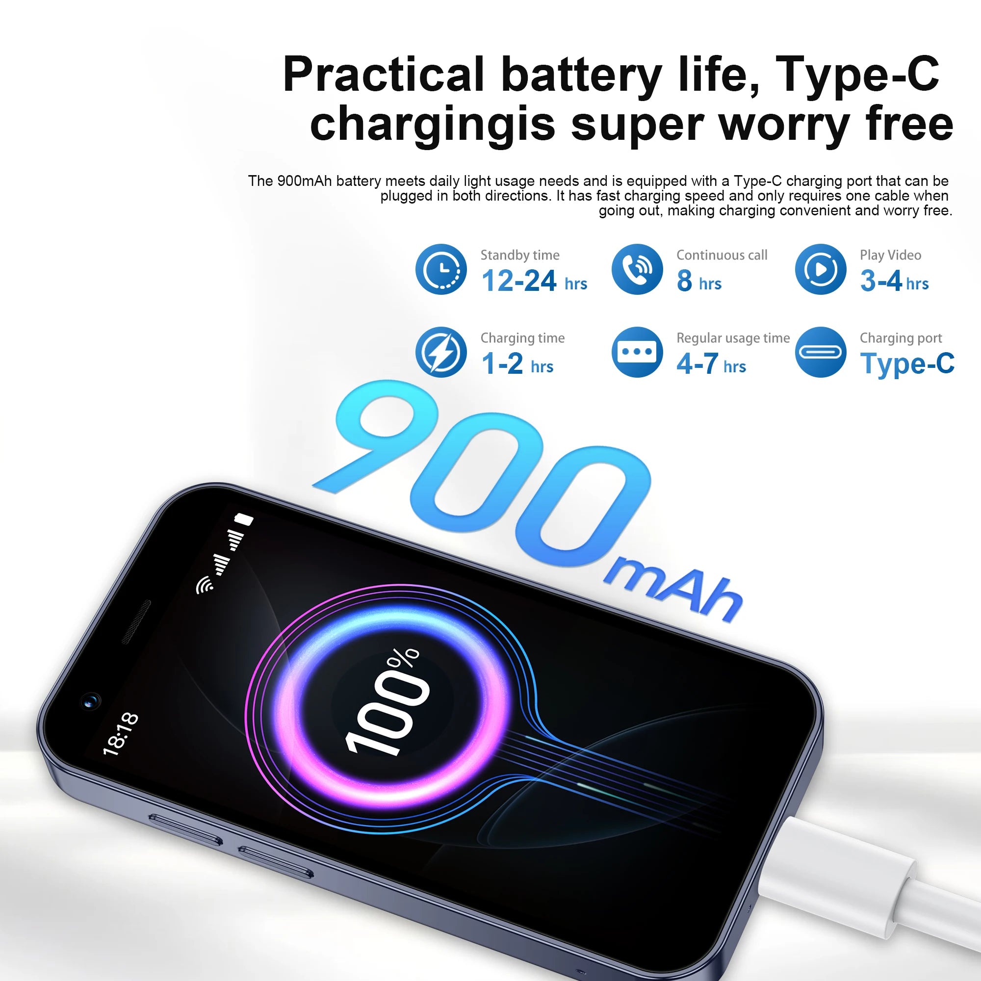 SERVO 18SE MINI Kleines Android Smartphone 3G WCDMA Dual SIM-Karte 2GB+16GB Play Store Wi-Fi Gesichtserkennung 3.0 Zoll Mini Smartphones