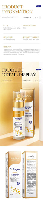 SADOER Collagen Gesichts-Serum Gesichtslotion Feuchtigkeitsspendende Gesichts-Emulsion Ölkontrolle Wasserauffüllung Erfrischende Gesichts-Essenz