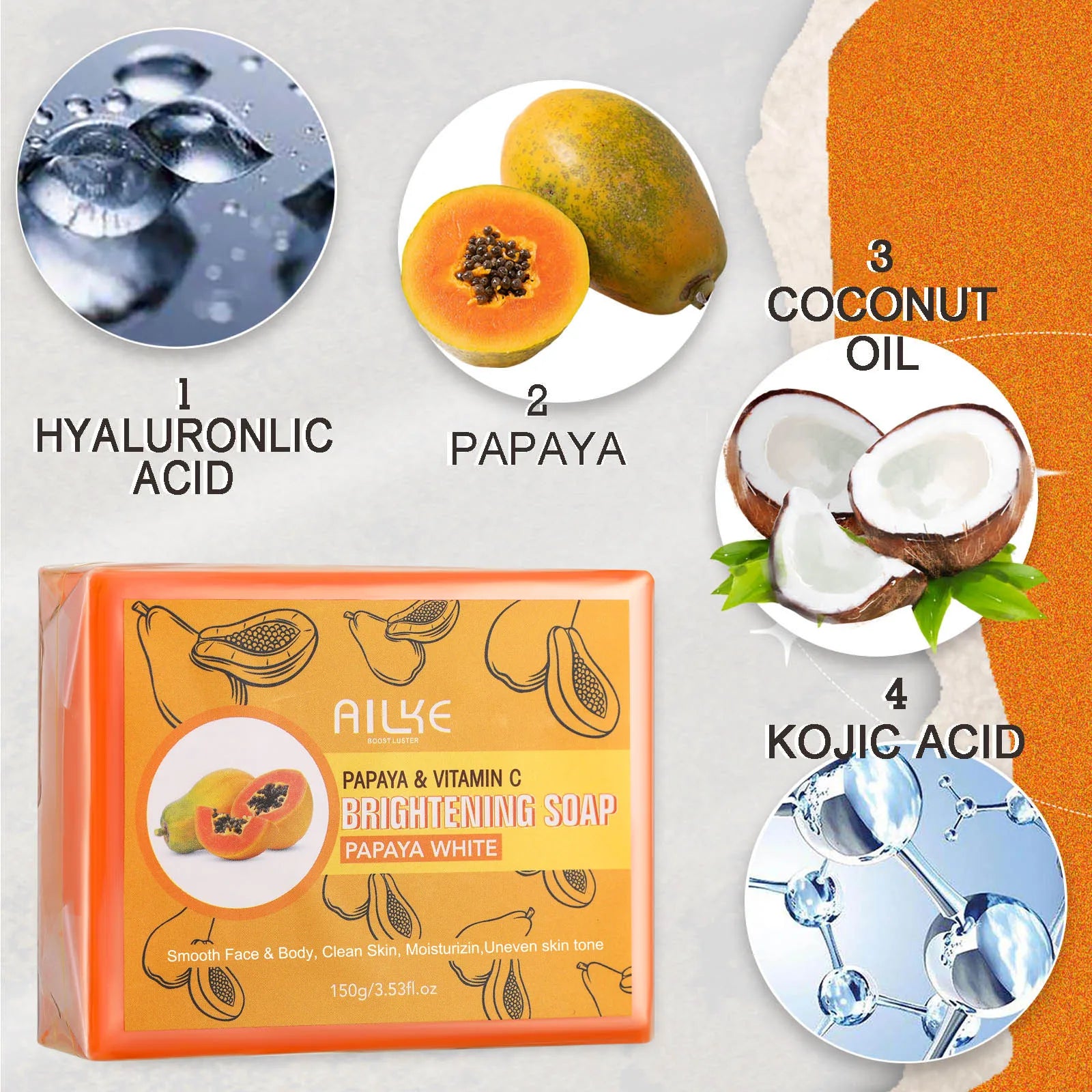 AILKE Multi Vitamin Whitening Body Lotion With Vitamins A,E,B3,B5, Increase Skin Radiance, Even Skin Tone, Moisturizer Cream