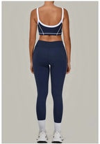 2PCS Damen Yoga-Set Hohe Taille Peach Hip Herausnehmbare Polsterung Sport-BH Hose Fitnessanzug Laufen Workout Gym Leggings Yoga-Set