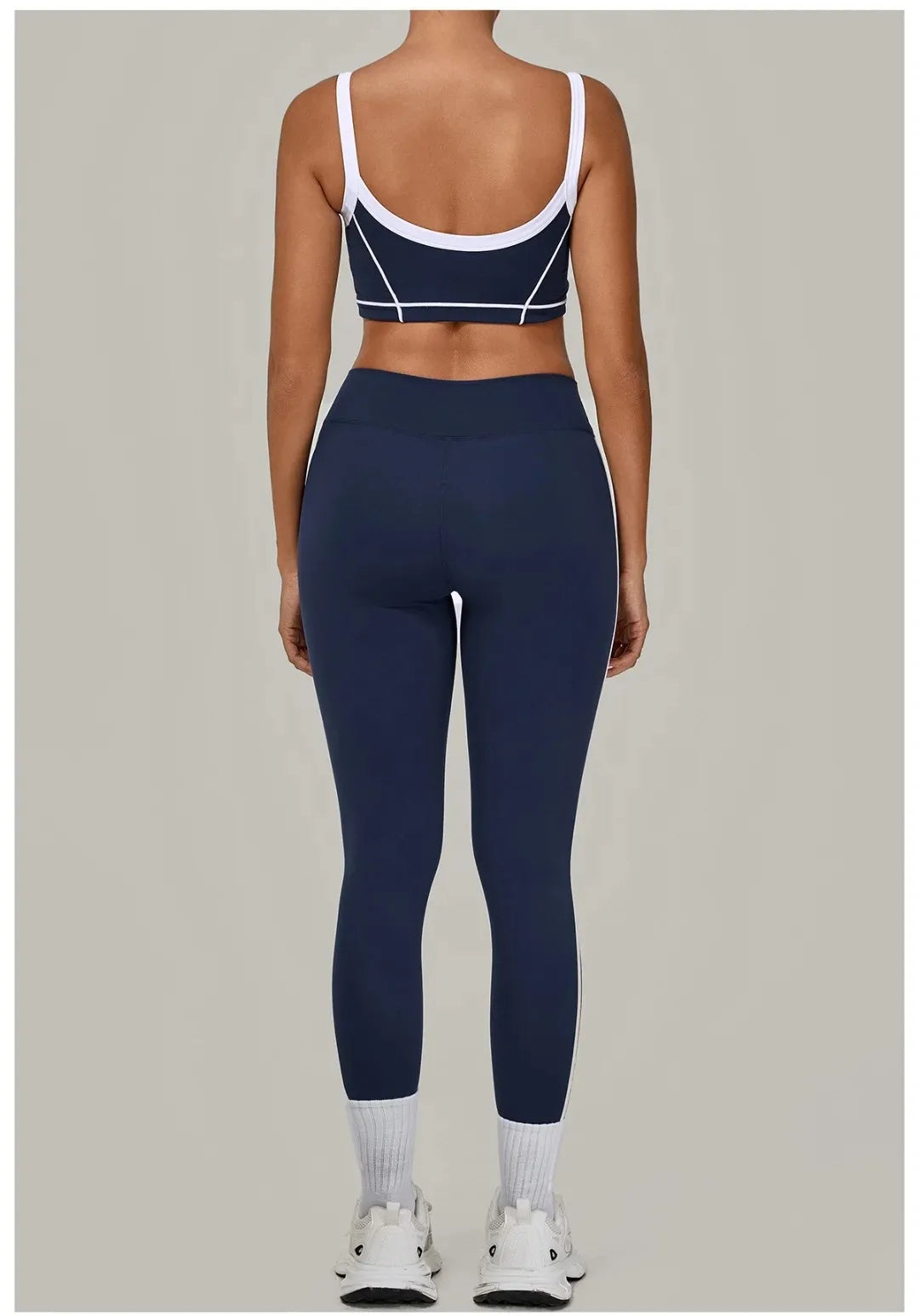 2PCS Damen Yoga-Set Hohe Taille Peach Hip Herausnehmbare Polsterung Sport-BH Hose Fitnessanzug Laufen Workout Gym Leggings Yoga-Set
