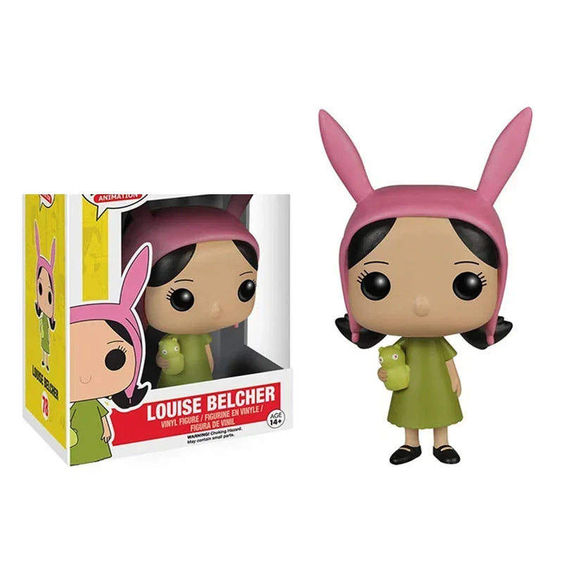 FUNKO Bob's Burgers #78 Louise Cute Vinyl Dolls 74# Bob Kuchi Kopi Leuchtfigur Modell Spielzeug für Kinder Geburtstagsgeschenk