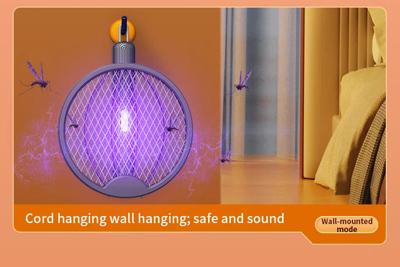 Faltbare elektrische Mückenklatsche 3-in-1 elektrische Mückenlampe wiederaufladbare Wand-Mückenklatsche