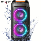 W-KING 100W RMS Bluetooth Lautsprecher, IPX6 Wasserdicht, V5.3 Tragbare Party Boombox Kabellos Tiefer Bass/115dB Lauter Massiver Klang