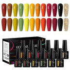 MEET ACROSS 12tlg/Set 7ml Macaron Gel Nagellack mit Box Semi-permanenter UV-Gel Soak Off Nail Art Kit Nagellack für Maniküre