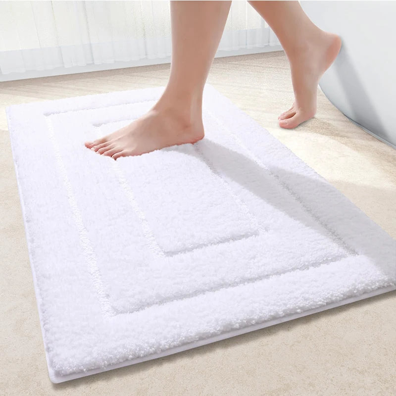 Homaxy Doppelrahmen Velours Badematte Fußmatte Indoor rutschfeste Türmatte Schmutzfang saugfähig Komfortable Badematte