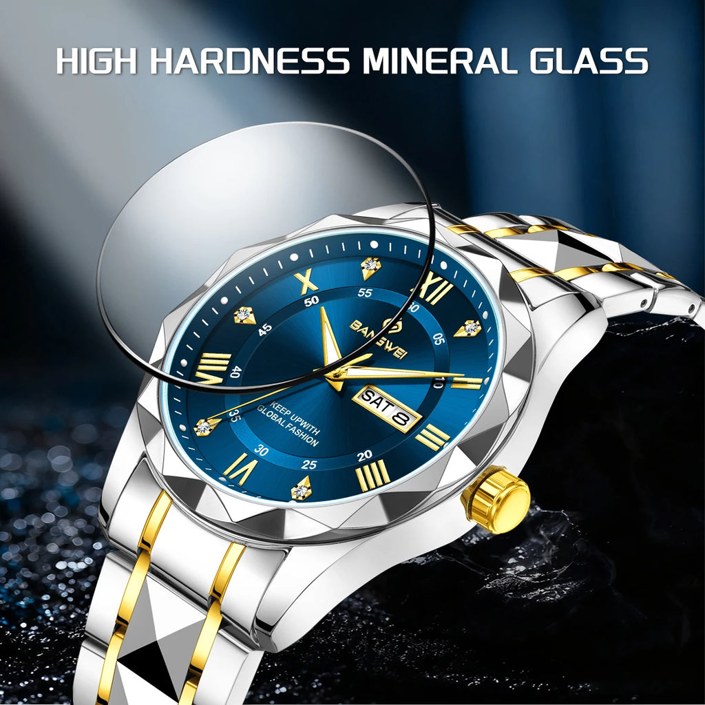 BANGWEI Elegante Luxus Quarz Damenuhr Mode Klassisch Einfach Edelstahluhren Automatisches Datum Wasserdicht Diamant Damen Armbanduhr