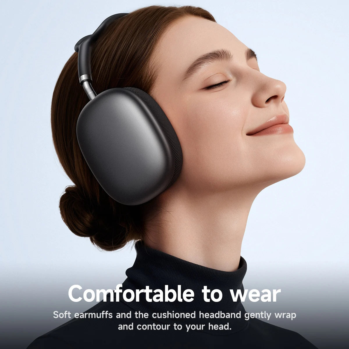 hoco Over-Ear Bluetooth 5.4 Kopfhörer Sport Kabellose Ohrhörer Headsets mit Mikrofon für Telefonate Stoff-Ohrpolster