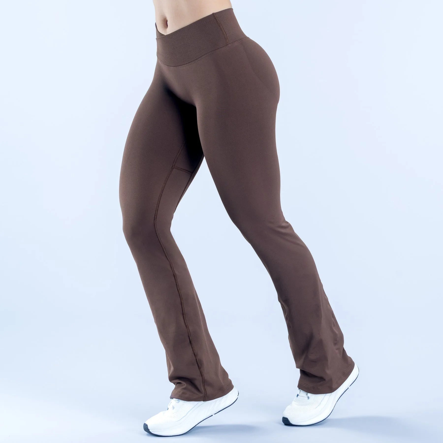 NCLAGEN Vision Flares Damen Fitnessstudio Fashion Yogahosen mit überkreuzter Vorderseite, hoher Taille, nahtlosen Sport-Leggings, Fitness-Hosen mit weitem Bein