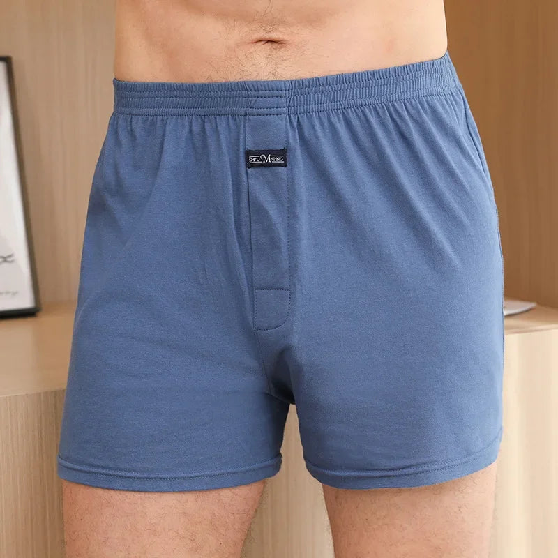 Herren Aro Unterhosen Unterwäsche 100% reine Baumwolle Schlafhose lose atmungsaktive Herren High Waisted Four Corner Boxershorts