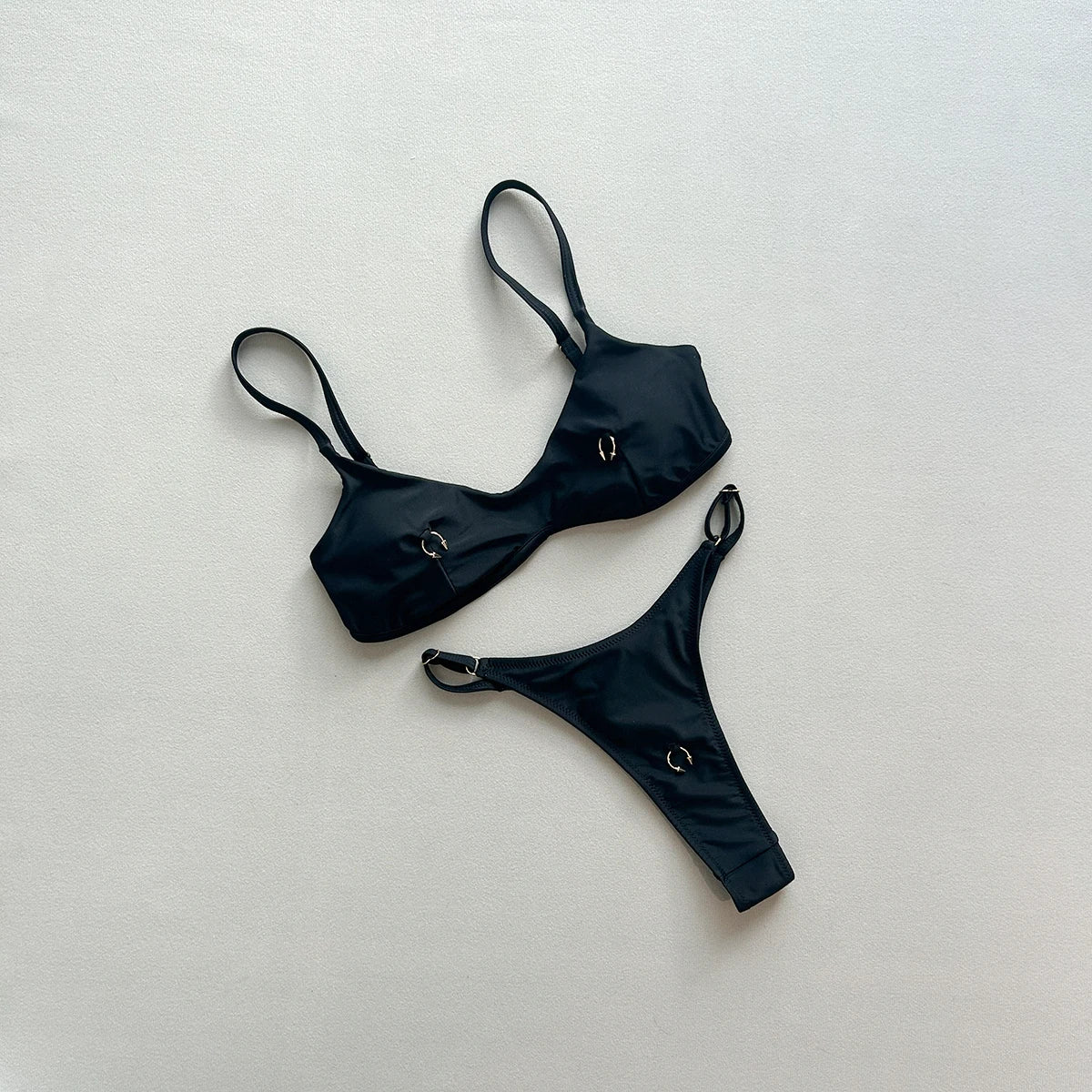 Push-up Bikinis 2025 Sexy Damen Badeanzug Bademode Weibliches Bikini-Set Schwarz Biquini Badeanzug Tanga Schwimmanzüge Strandmode Zweitbild