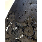 Neue Sommer Denim Patchwork Hakenblume Aushöhlen Spitze Gerade Weite Hose Casual Hohe Taille Schwere Stickerei Strass