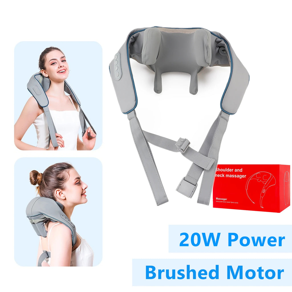 Foreverlily 26W Bürstenloser Motor Nacken- und Schultermassagegerät Kabelloses Nacken- und Rückenmassage-Schal Nackenmassager