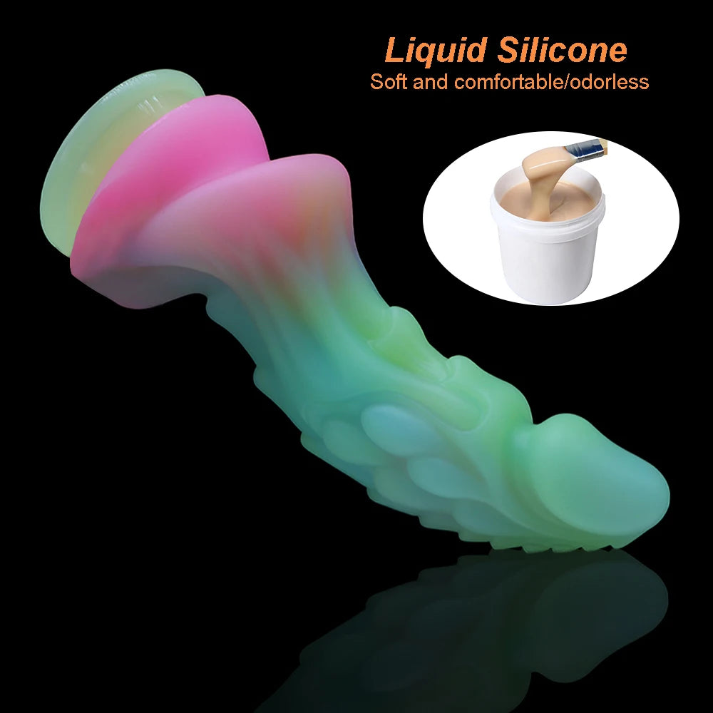Leuchtende Tierdildos Pferd Realistischer Hundedildo Für Frauen Pferdehoden Monster Drachen-Analdildos Schöne Frauen Männer Sexspielzeug