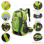 40L Wasserabweisender Reise-Rucksack Camping Wander Laptop Daypack Trekking Klettern Rucksäcke für Herren Damen Wanderausrüstung