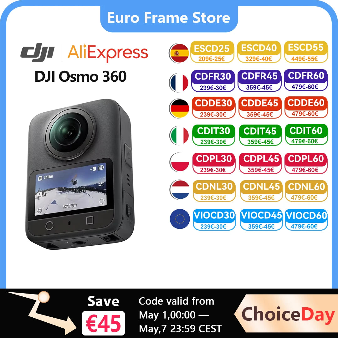 DJI Osmo 360 Standard Bundle 360-Kamera mit 1 Zoll ° Bildgebung ° Video in 8K Nativ ° Foto in 120 MP DJI Osmo 360 Hauptbild