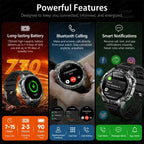 Smartwatch für Herren GPS Offline-Karten 2G ROM 10ATM Wasserdicht Herzfrequenz Tauchen Skifahren Wandern Robuste Smartwatch für Damen und Herren
