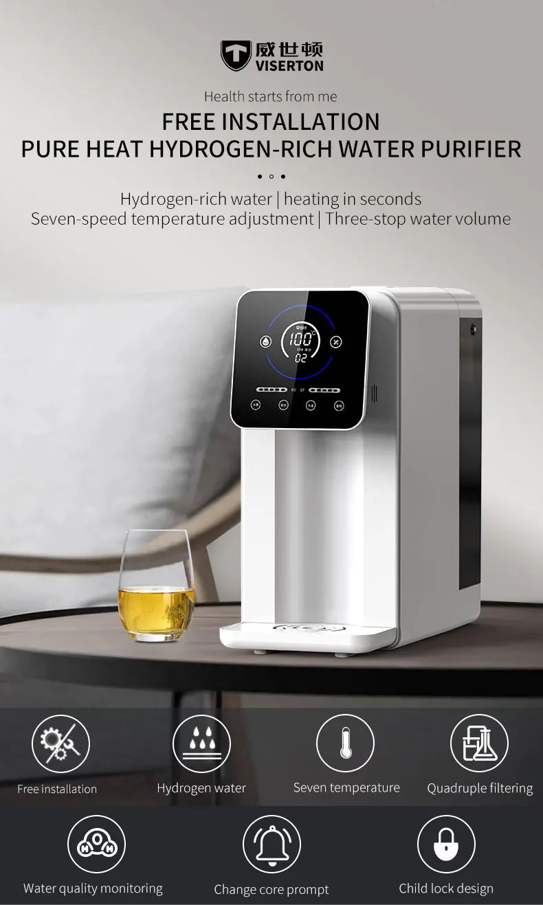 Desktop RO Wasserstoffreiches Wasserfiltersystem Haushalt Instant Heißwasserfilter Direkttrinkwasserbrunnen Kommerziell