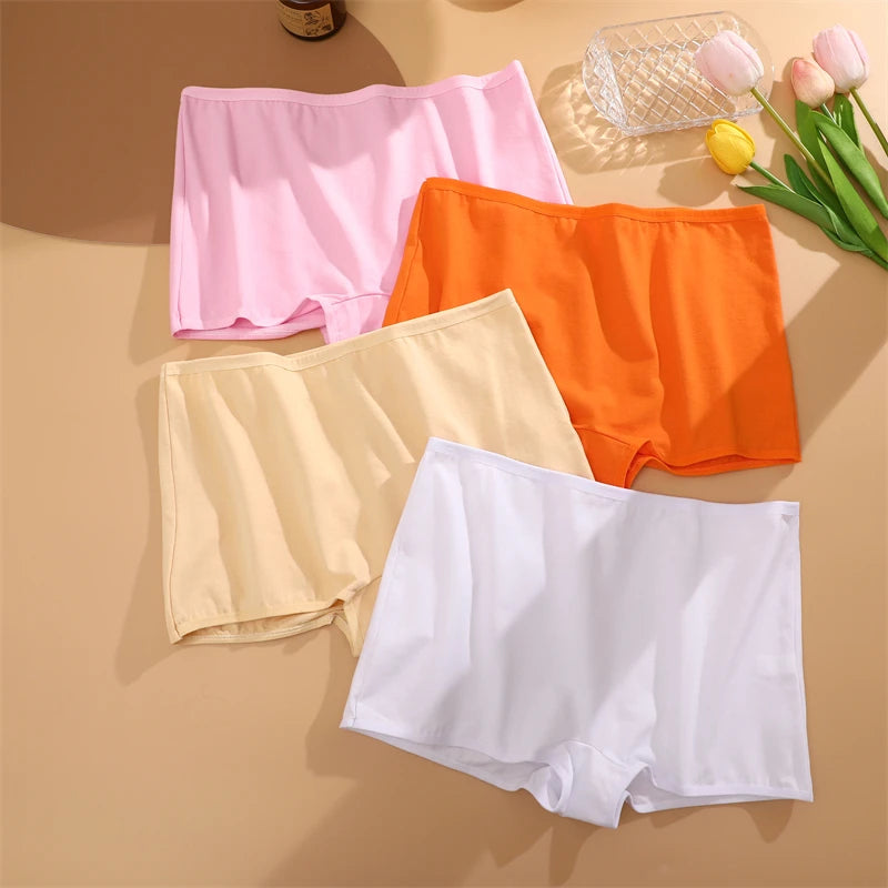 FINETOO 3er-Pack Damen Baumwoll-Boyshorts Atmungsaktive Low-Waist Unifarben Unterwäsche Damen Legere Sport Boxershorts Unterhosen