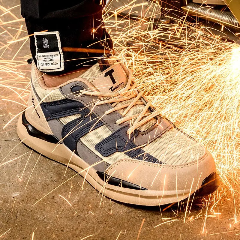 Sicherheitsschuhe Herren mit Stahlkappe Anti-Smash Arbeitsschuhe Sneaker Leicht Stichschutz Unzerstörbare Schuhe Dropshipping