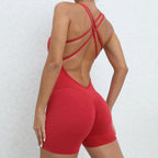 Gepolsterter Activewear Gym Yoga Bodysuit Damen Fitness Kleidung Damen Workout Weibliche Sportoutfit Anzüge Trainings Jumpsuit