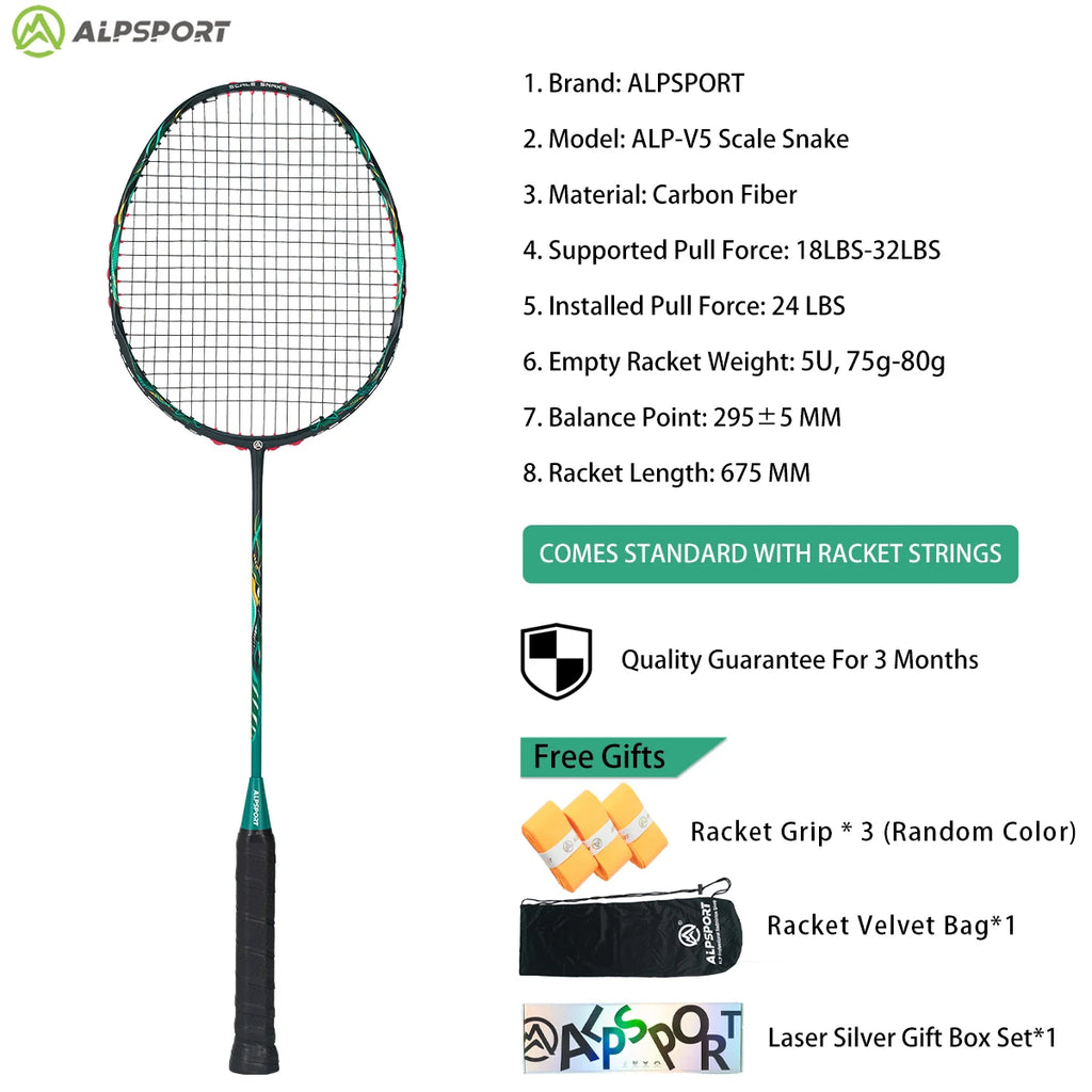 ALP ZJ2.0 Pro 4U 85g 100% Carbonfaser + Titanlegierung Badmintonschläger Ultraleichte Sportausrüstung Schläger Badmintontraining