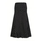 hirigin Tupfen Chiffon-Maxirock Französischer Stil Geraffter Mesh A-Linien-Rock Elegante Maxi-Unterteile Hohe Taille Streetwear