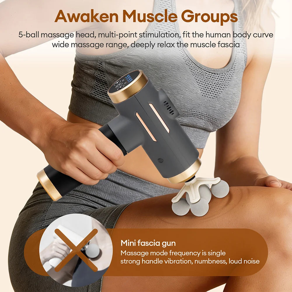 11-IN-1 Elektrisches Massagegerät, 99 Stufen, leistungsstarke Faszienpistole, Hochfrequenz-Vibrations-Körpermassagegerät für Arme, Beine, Muskeln, Masajeador
