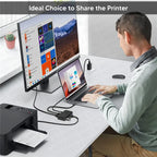 MZX USB 3.0 Switcher KM Switch Selector KVM Hub Docking Station 2 Computer Laptop PC Desktop Accessories Share Printer Keyboard